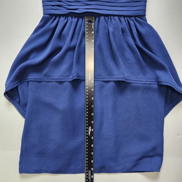BCBGMaxAzria Rhea Sleeveless Peplum Sheath‎ Dress 0 Blue Depth Party Event - Picture 8 of 14